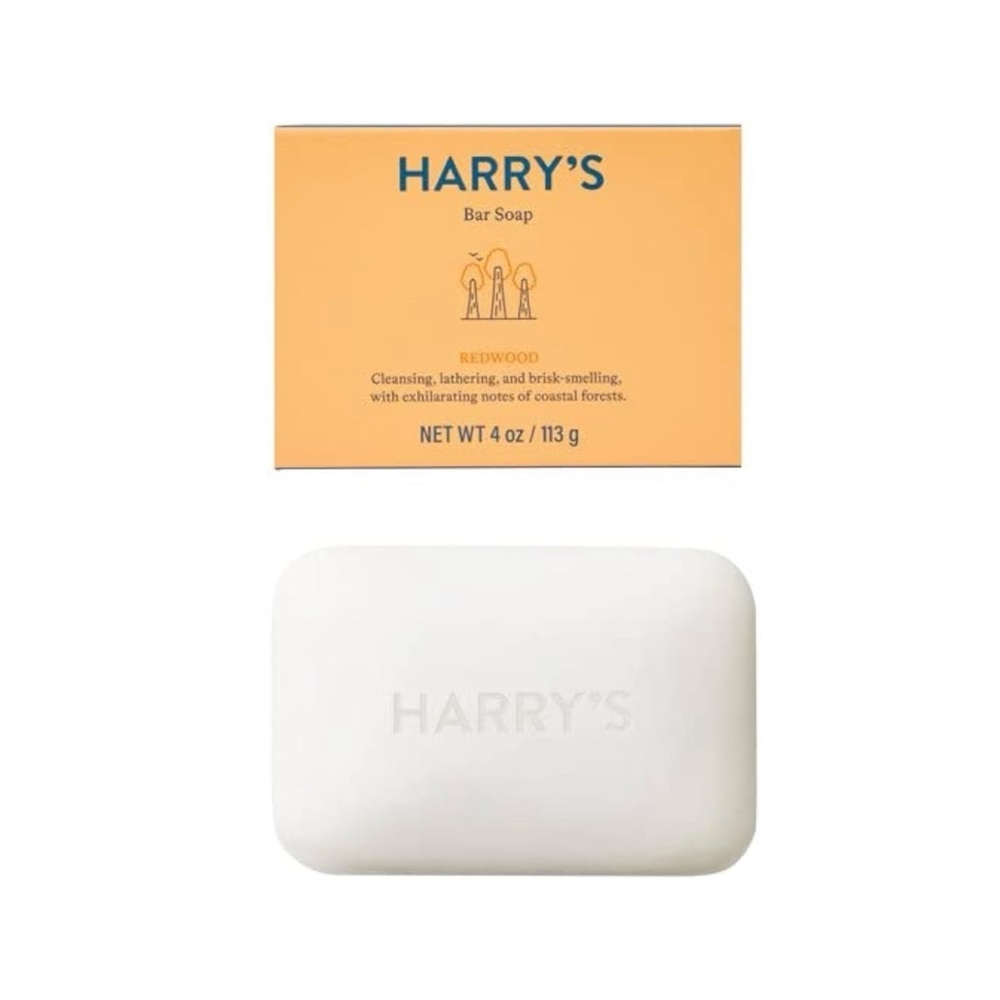 Harry's Men's Bar Soap, Redwood Scent Soap for Men - Set of 2